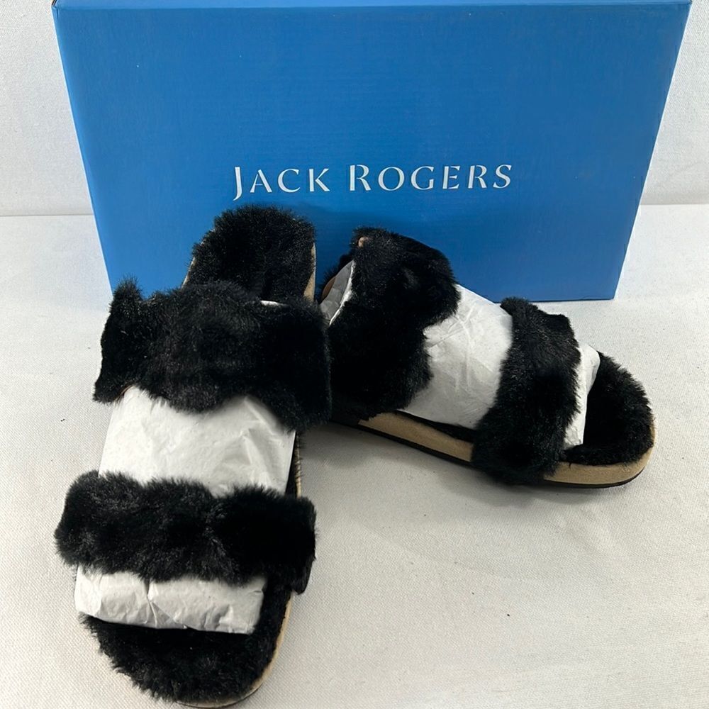 Jack Rogers Lauren Comfort Cozy Sandals Black Size 5.5- NIB